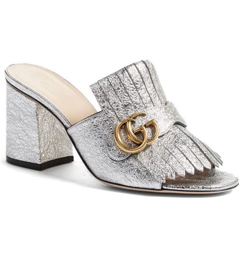 gucci marmont kiltie mule|GUCCI Marmont logo.